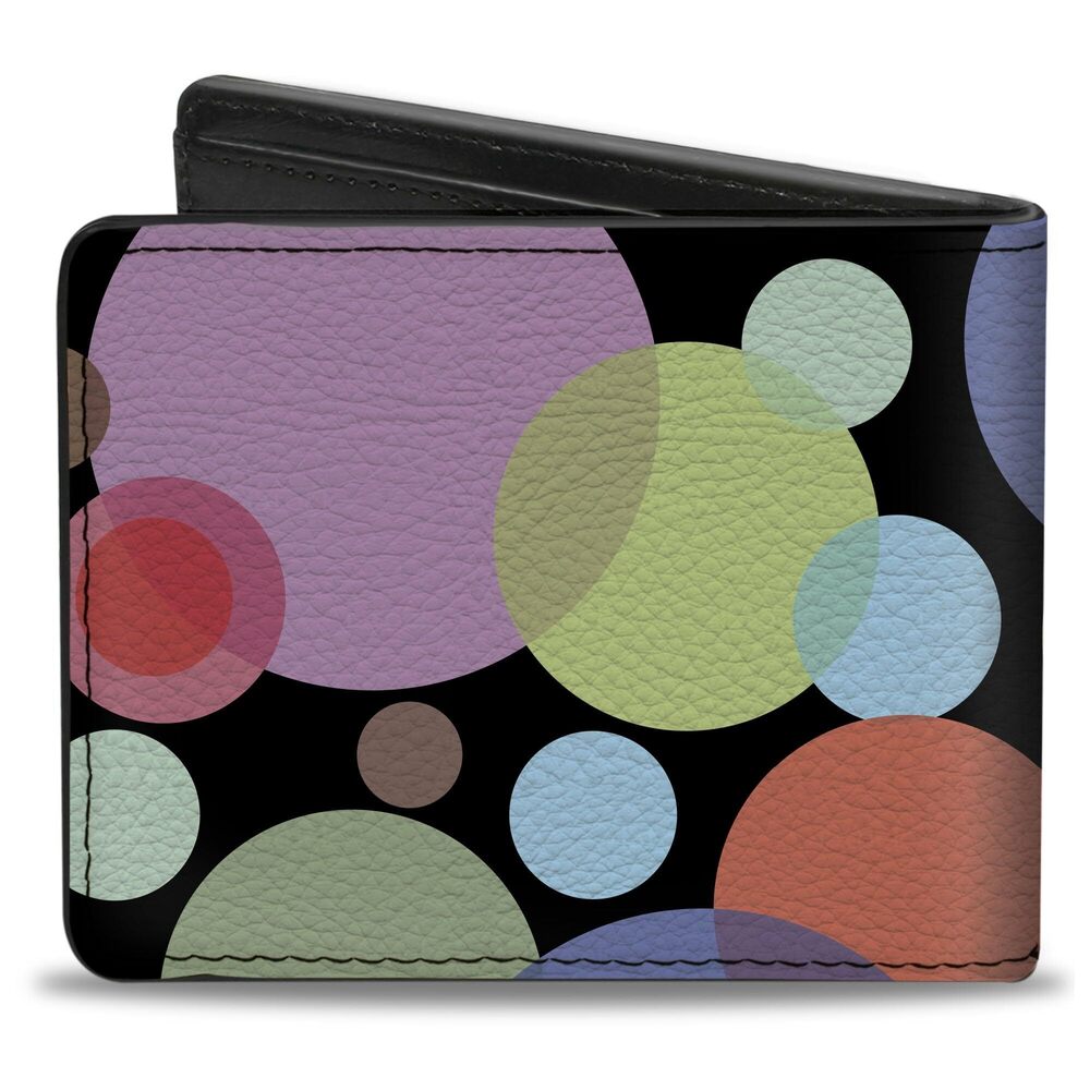 3990 Wallet Bifold Dots White Transparent Multi Color Vegan Leather - Picture 2 of 8